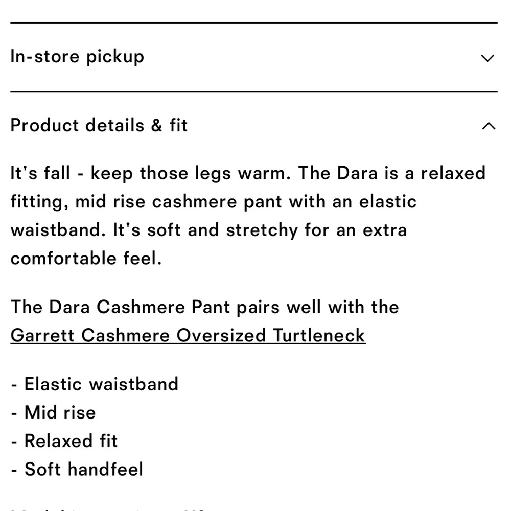 NWT Reformation Dara Cashmere Pants Pull On Cropped In Oatmeal Size L - Picture 7 of 8
